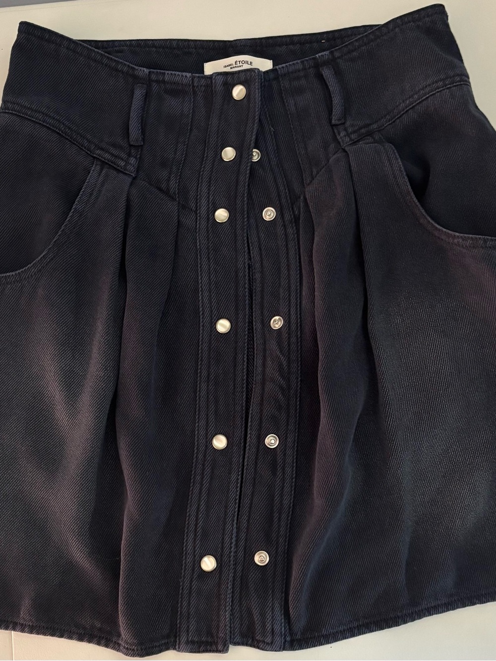 Isabel Marant Étoile Blue/Black Snap-Front Denim Skirt Women’s EU 38
